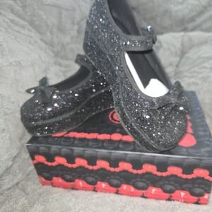 Sparkly Black Mary Jane Shoes